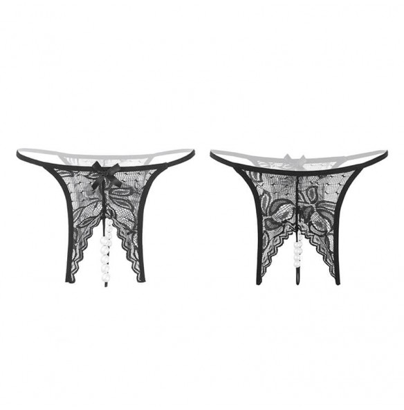 FEE ET MOI - Pearl Open-Crotch Lace Women Panties (Black) FEE ET MOI - Pearl Open-Crotch Lace Women Panties (Black)